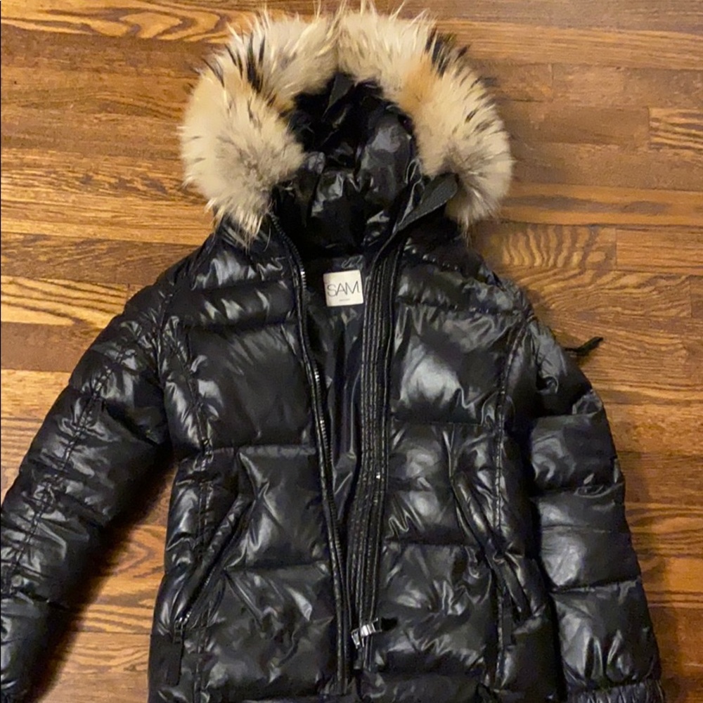 SAM. Girls down jacket with fur